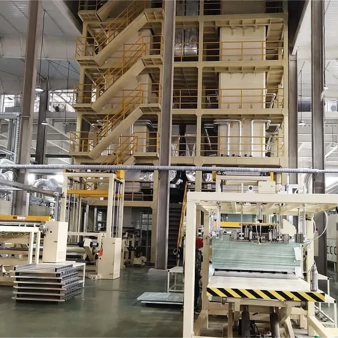 Proceso de lamination de hojas de fibra de vidrio epóxi con yeso